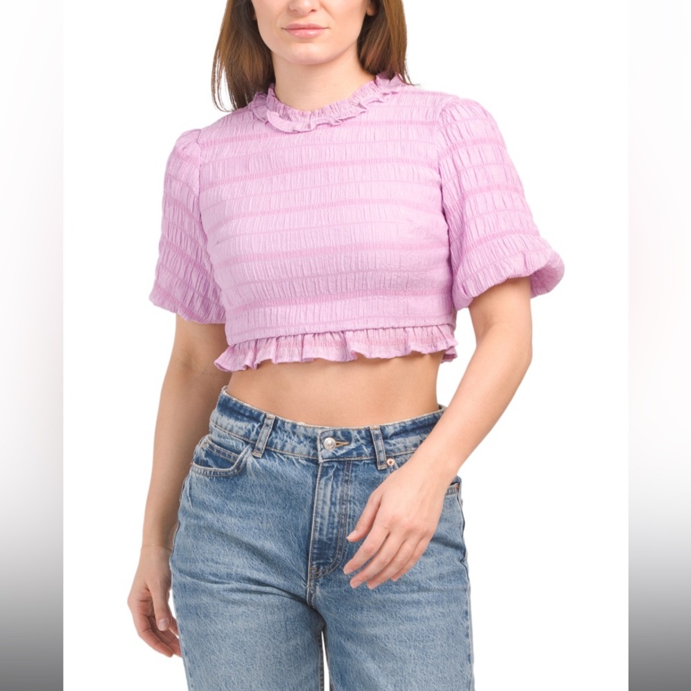 LENA | NEW Women’s Short Sleeve Ruffle Crop Top
